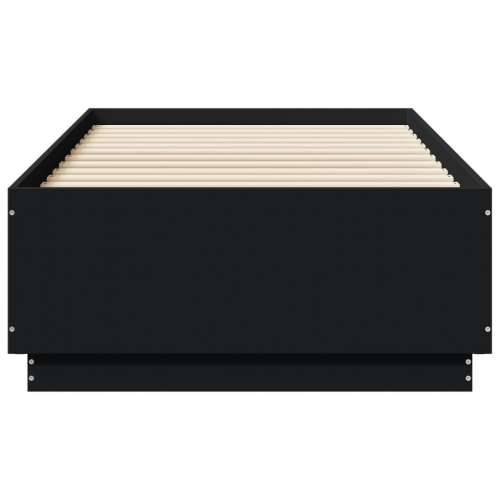 Okvir za krevet s LED svjetlima crni 90 x 190 cm drveni - Crna 90 x 190 cm Cijena