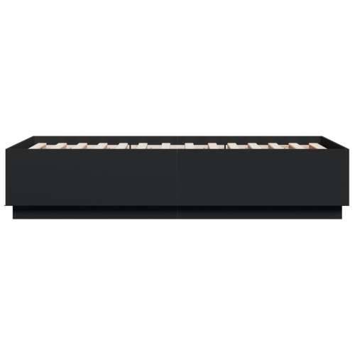 Okvir za krevet s LED svjetlima crni 90 x 190 cm drveni - Crna 90 x 190 cm Cijena