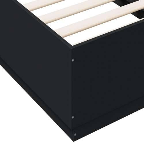 Okvir za krevet s LED svjetlima crni 90 x 190 cm drveni - Crna 90 x 190 cm Cijena