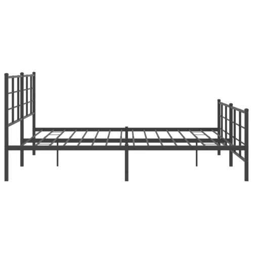 Metalni okvir krevet bez madraca s podnožjem crni 180x200 cm - Crna 180 x 200 cm s uzglavljem i podnožjem Cijena