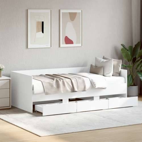 Dnevni krevet s ladicama bez madraca bijeli 90x190 cm - Bijela 90 x 190 cm Cijena