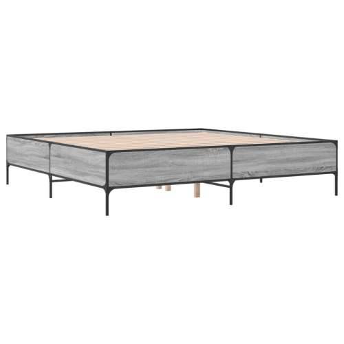 Okvir kreveta boja hrasta 180x200 cm konstruiranog drvo i metal - Sivi hrast sonoma 180 x 200 cm 44 cm Cijena