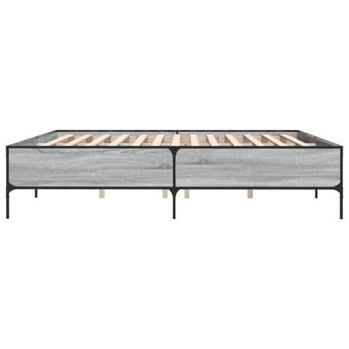 Okvir kreveta boja hrasta 180x200 cm konstruiranog drvo i metal - Sivi hrast sonoma 180 x 200 cm 44 cm Cijena