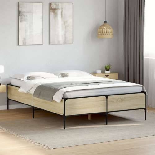 Okvir kreveta boja hrasta 120x200 cm konstruirano drvo i metal - sonoma hrast 120 x 200 cm 44 cm Cijena