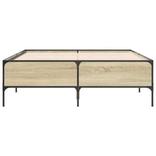 Okvir kreveta boja hrasta 120x200 cm konstruirano drvo i metal - sonoma hrast 120 x 200 cm 44 cm Cijena