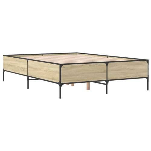 Okvir kreveta boja hrasta 120x200 cm konstruirano drvo i metal - sonoma hrast 120 x 200 cm 44 cm Cijena