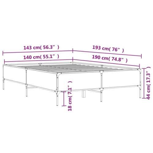 Okvir za krevet boja hrasta 140x190cm konstruirano drvo i metal - sonoma hrast 140 x 190 cm 44 cm Cijena