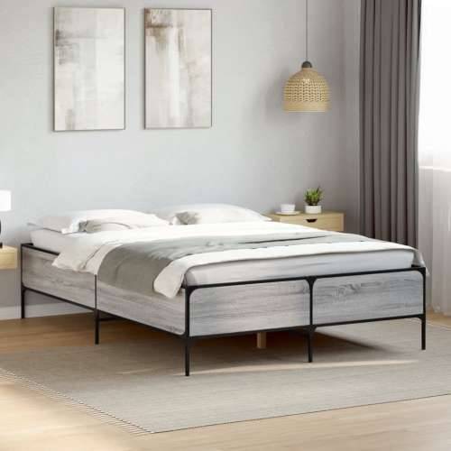 Okvir za krevet boja hrasta 120x190cm konstruirano drvo i metal - Sivi hrast sonoma 120 x 190 cm 44 cm Cijena