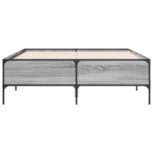 Okvir za krevet boja hrasta 120x190cm konstruirano drvo i metal - Sivi hrast sonoma 120 x 190 cm 44 cm Cijena