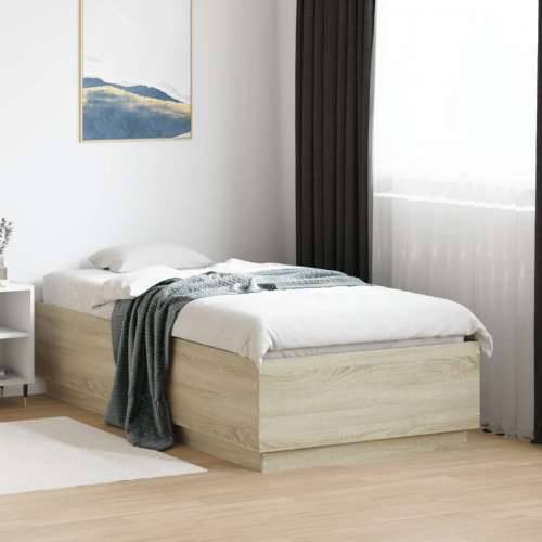 Okvir za krevet s LED svjetlima boja hrasta 90 x 190 cm drveni - sonoma hrast 90 x 190 cm Cijena