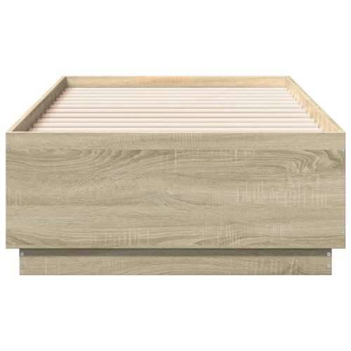 Okvir za krevet s LED svjetlima boja hrasta 90 x 190 cm drveni - sonoma hrast 90 x 190 cm Cijena