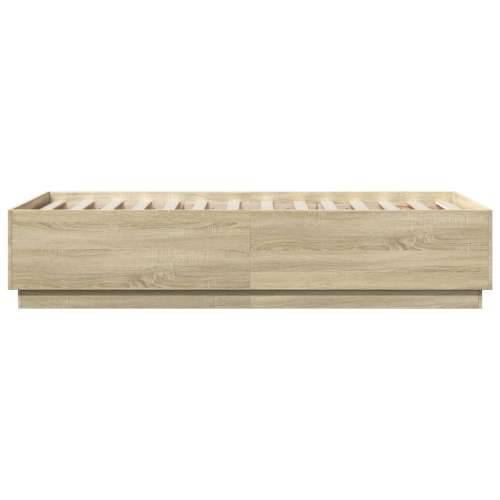 Okvir za krevet s LED svjetlima boja hrasta 90 x 190 cm drveni - sonoma hrast 90 x 190 cm Cijena
