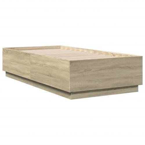 Okvir za krevet s LED svjetlima boja hrasta 90 x 190 cm drveni - sonoma hrast 90 x 190 cm Cijena