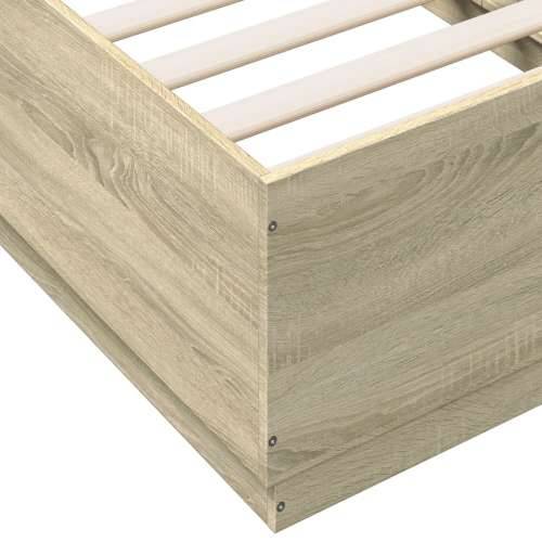 Okvir za krevet s LED svjetlima boja hrasta 90 x 190 cm drveni - sonoma hrast 90 x 190 cm Cijena