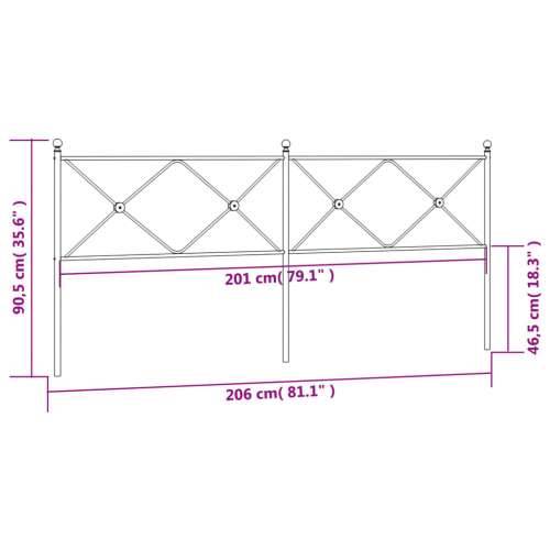 Metalno uzglavlje crno 200 cm - Crna 200 cm 1 Cijena