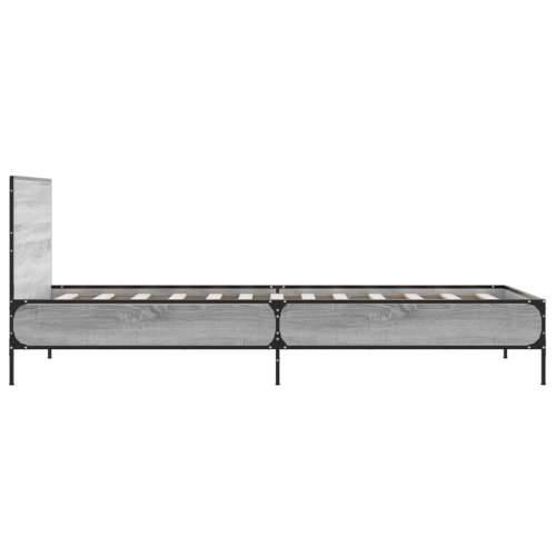 Okvir kreveta boja hrasta 90 x 190 cm konstruirano drvo i metal Sivi hrast sonoma 90 x 190 cm Cijena