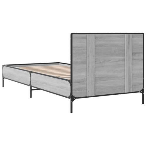 Okvir kreveta boja hrasta 90 x 190 cm konstruirano drvo i metal Sivi hrast sonoma 90 x 190 cm Cijena