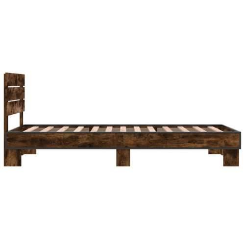 Okvir za krevet boja hrasta 120x200cm konstruirano drvo i metal - Dimljeni hrast 100 x 200 cm Cijena
