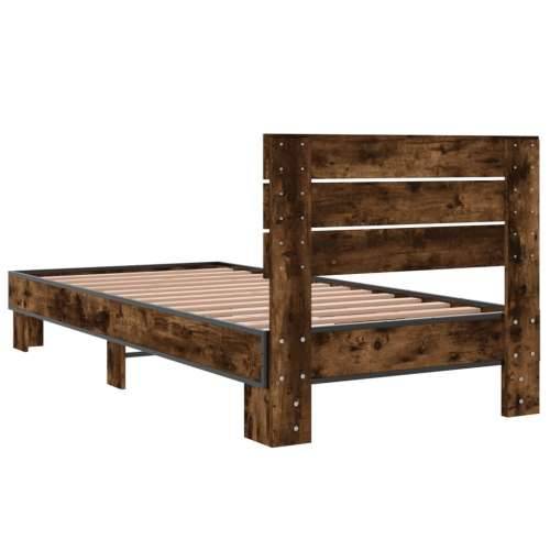 Okvir za krevet boja hrasta 120x200cm konstruirano drvo i metal - Dimljeni hrast 100 x 200 cm Cijena