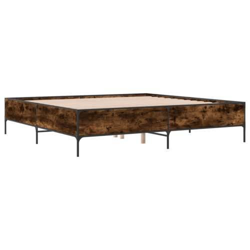 Okvir kreveta boja hrasta 180x20 cm konstruirano drvo i metal - Dimljeni hrast 180 x 200 cm 44 cm Cijena