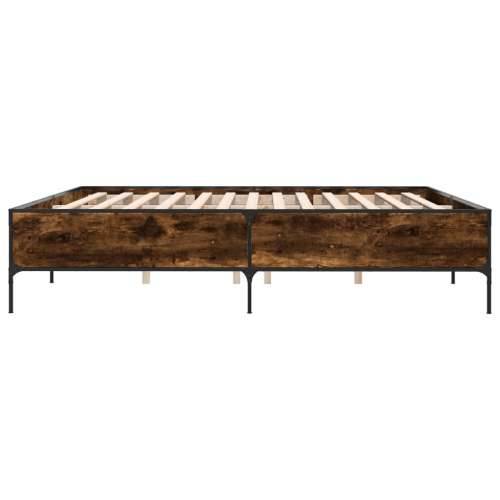 Okvir kreveta boja hrasta 180x20 cm konstruirano drvo i metal - Dimljeni hrast 180 x 200 cm 44 cm Cijena
