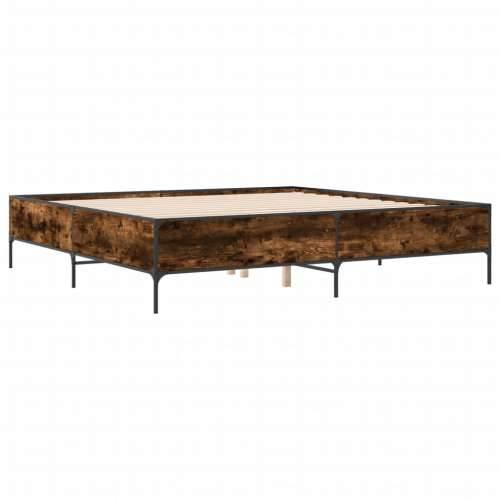 Okvir kreveta boja hrasta 180x20 cm konstruirano drvo i metal - Dimljeni hrast 180 x 200 cm 44 cm Cijena