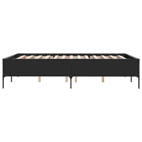 Okvir za krevet crni 150x200 cm konstruirano drvo i metal - Crna 150 x 200 cm 44 cm Cijena