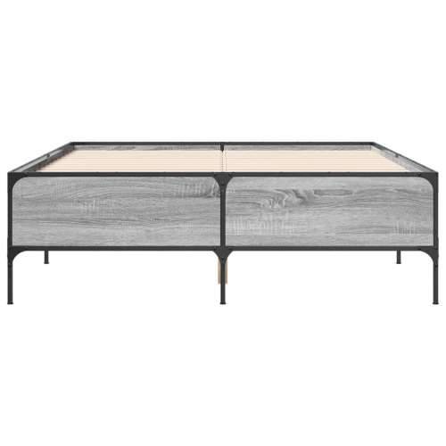 Okvir kreveta boja hrasta 140x200cm konstruirano drvo i metal - Sivi hrast sonoma 140 x 200 cm 44 cm Cijena