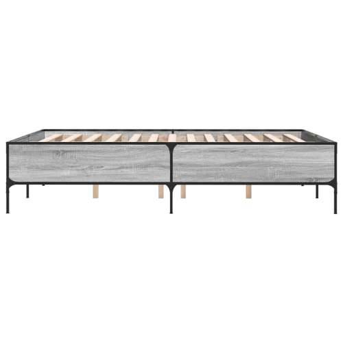 Okvir kreveta boja hrasta 140x200cm konstruirano drvo i metal - Sivi hrast sonoma 140 x 200 cm 44 cm Cijena