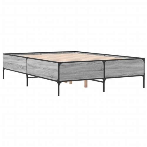 Okvir kreveta boja hrasta 140x200cm konstruirano drvo i metal - Sivi hrast sonoma 140 x 200 cm 44 cm Cijena