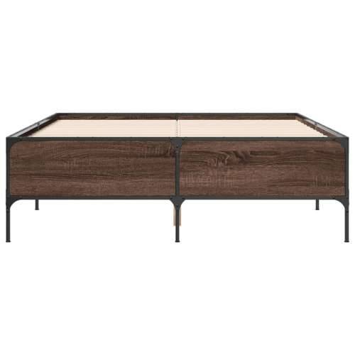 Okvir za krevet smeđi hrast 120x190cm konstruirano drvo i metal - Smeđi hrast 120 x 190 cm 44 cm Cijena