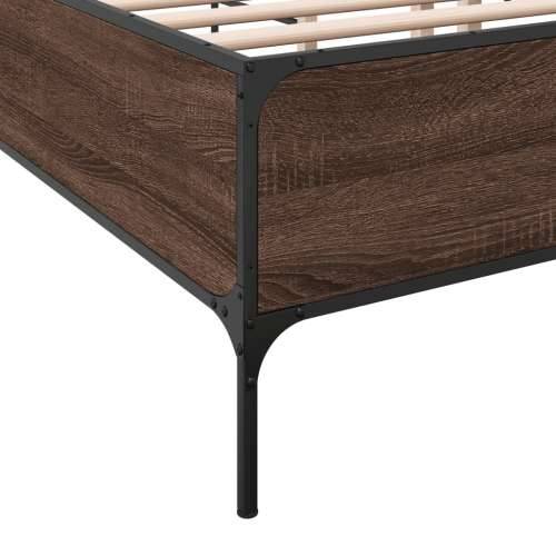 Okvir za krevet smeđi hrast 120x190cm konstruirano drvo i metal - Smeđi hrast 120 x 190 cm 44 cm Cijena