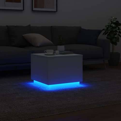 Stolić za kavu s LED svjetlima bijeli 50 x 50 x 40 cm - Bijela 1 50 cm Cijena