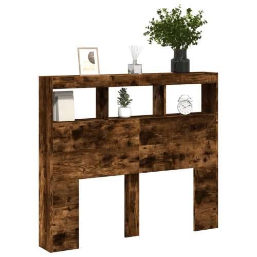 Ormarić za uzglavlje LED boja dimljenog hrasta 120x17x102 cm - Dimljeni hrast 120 x 17 x 102 cm 1 Cijena