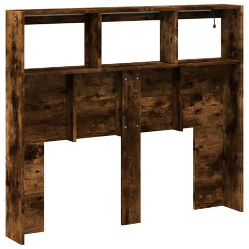 Ormarić za uzglavlje LED boja dimljenog hrasta 120x17x102 cm - Dimljeni hrast 120 x 17 x 102 cm 1 Cijena