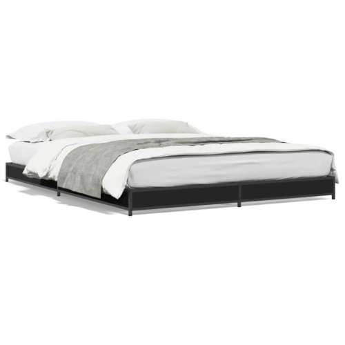 Okvir kreveta crni 120 x 200 cm od konstruiranog drvo i metal - Crna 120 x 200 cm 14.5 cm Cijena