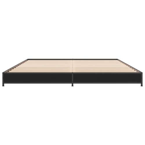 Okvir kreveta crni 120 x 200 cm od konstruiranog drvo i metal - Crna 120 x 200 cm 14.5 cm Cijena
