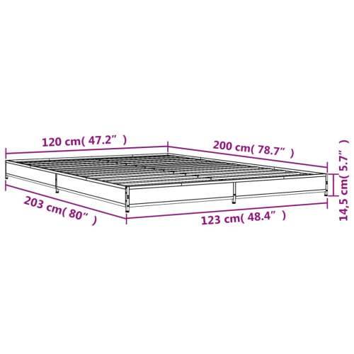 Okvir kreveta crni 120 x 200 cm od konstruiranog drvo i metal - Crna 120 x 200 cm 14.5 cm Cijena