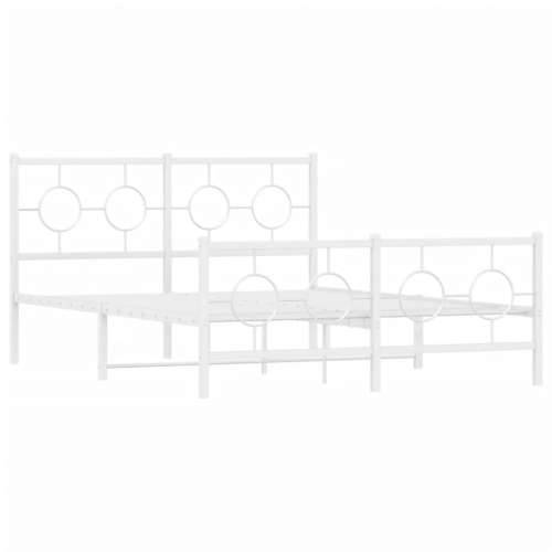 Metalni okvir kreveta uzglavlje i podnožje bijeli 140x200 cm - Bijela 140 x 200 cm s uzglavljem i podnožjem Cijena