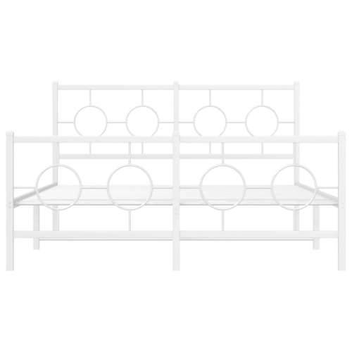 Metalni okvir kreveta uzglavlje i podnožje bijeli 140x200 cm - Bijela 140 x 200 cm s uzglavljem i podnožjem Cijena
