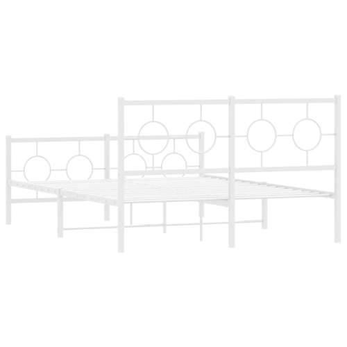 Metalni okvir kreveta uzglavlje i podnožje bijeli 140x200 cm - Bijela 140 x 200 cm s uzglavljem i podnožjem Cijena