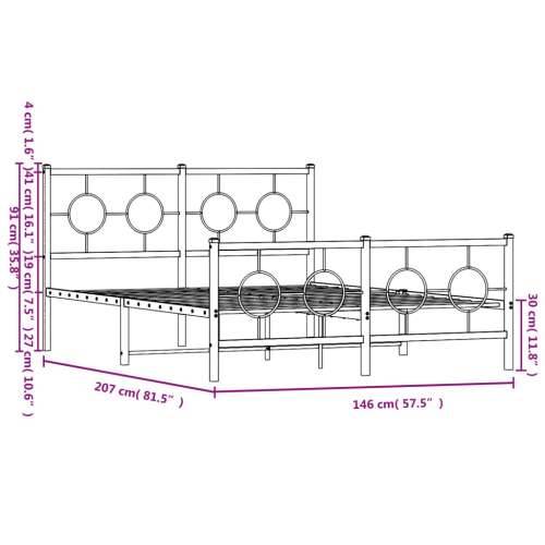 Metalni okvir kreveta uzglavlje i podnožje bijeli 140x200 cm - Bijela 140 x 200 cm s uzglavljem i podnožjem Cijena