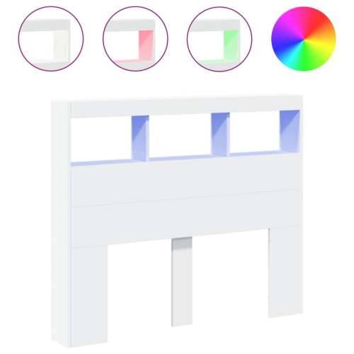 Ormarić za uzglavlje s LED svjetlima bijeli 120 x 17 x 102 cm - Bijela 120 x 17 x 102 cm 1 Cijena