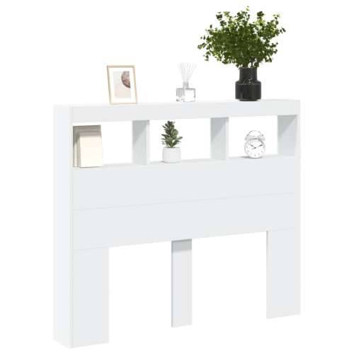Ormarić za uzglavlje s LED svjetlima bijeli 120 x 17 x 102 cm - Bijela 120 x 17 x 102 cm 1 Cijena