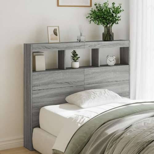 Ormarić za uzglavlje LED sivom sonomom 120x17x102 cm - Sivi hrast sonoma 120 x 17 x 102 cm 1 Cijena