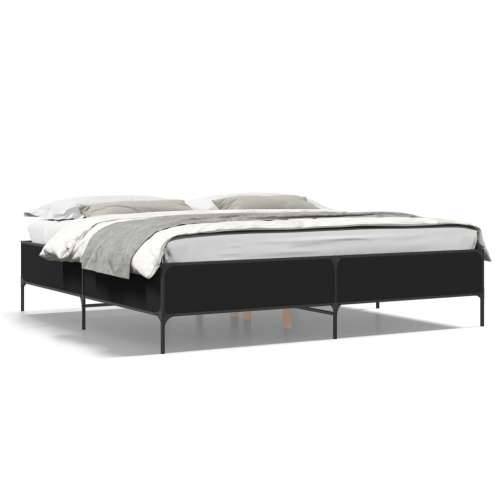 Okvir za krevet crni 180 x 200 cm konstruirano drvo i metal - Crna 180 x 200 cm 44 cm Cijena