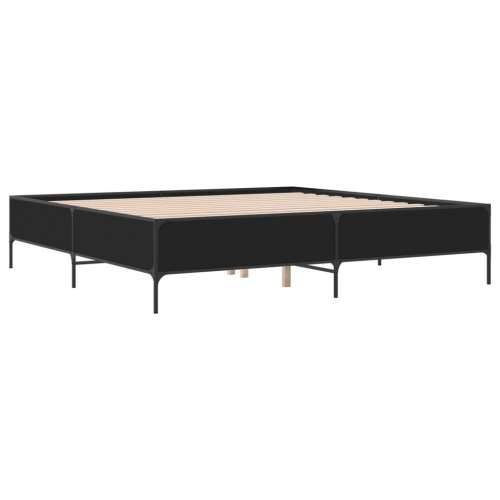 Okvir za krevet crni 180 x 200 cm konstruirano drvo i metal - Crna 180 x 200 cm 44 cm Cijena