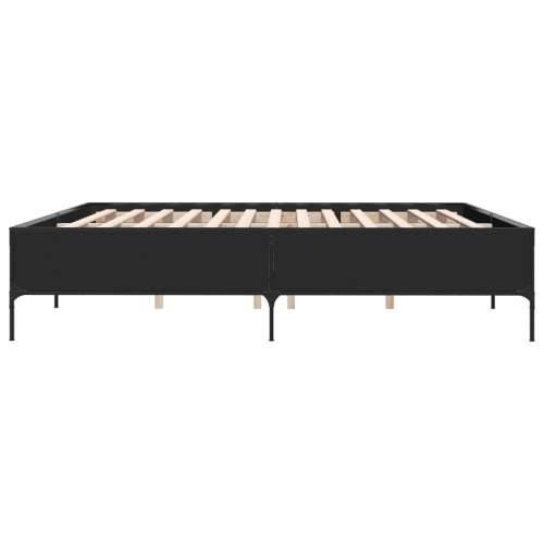 Okvir za krevet crni 180 x 200 cm konstruirano drvo i metal - Crna 180 x 200 cm 44 cm Cijena