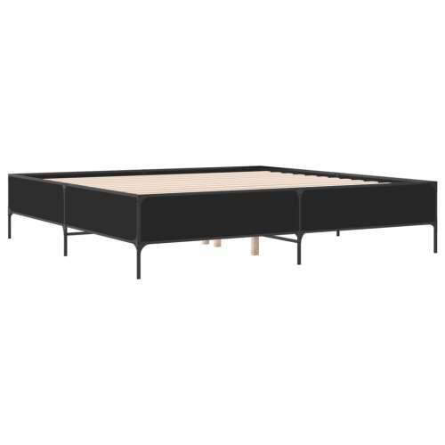 Okvir za krevet crni 180 x 200 cm konstruirano drvo i metal - Crna 180 x 200 cm 44 cm Cijena