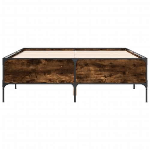 Okvir kreveta boja hrasta 120x200 cm konstruirano drvo i metal Dimljeni hrast 120 x 200 cm 44 cm Cijena